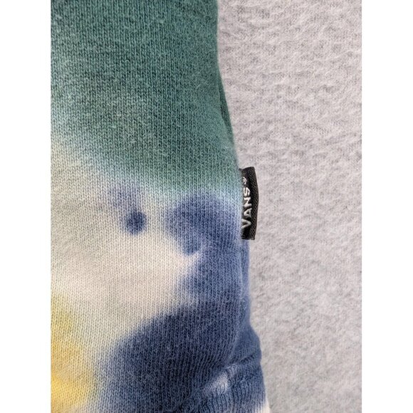 Vans Hoodie Mens Large Tie Dye Pullover Blue Green Yellow Kangaroo Pocket Skate - Picture 4 of 10